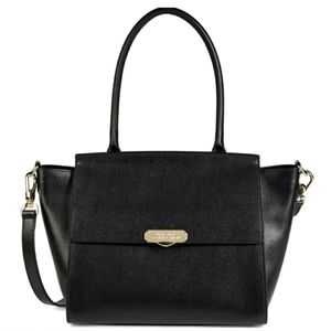 Versace Collection Saffiano Leather Black Top Handle Crossbody Shoulder …